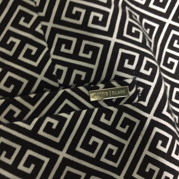 White House Black Market Womens Sz 10 Crop Black White Geometric Dress Pant E23 - Picture 4 of 5